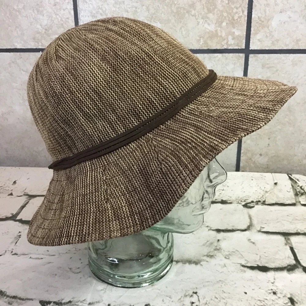 Olsenboye Hat Womens One Size Heather Brown Floppy Beach Sun Cap - Picture 4 of 6